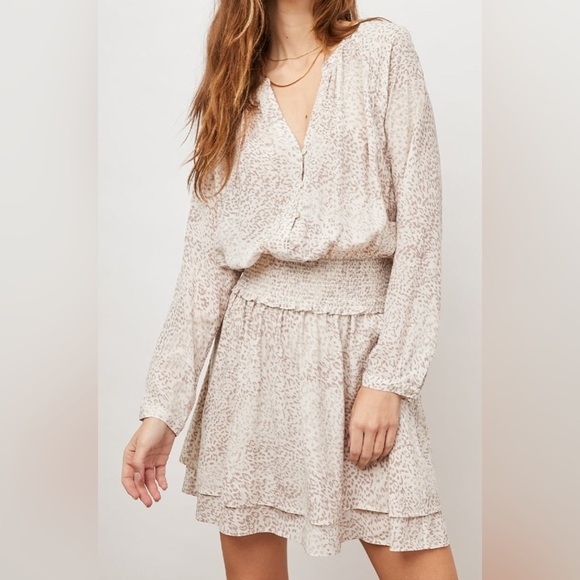 Rails Jasmine Tan Watercolor Leopard Mini Dress - Picture 1 of 11